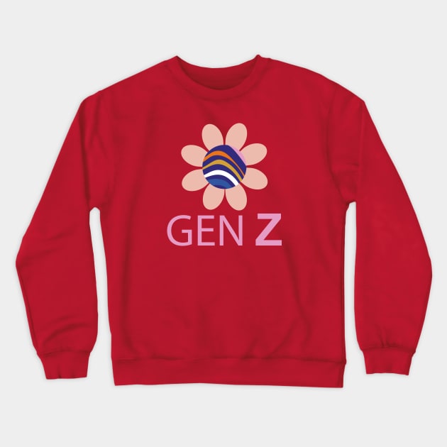 Colorful wavy flower generation z gen z eboy egirl birthday gift idea Crewneck Sweatshirt by sugarcloudlb-studio